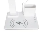 GLOBOSTAR® ZENTIME 76554 Μοντέρνο Επιτραπέζιο Φωτιστικό Γραφείου με Ασύρματη Φόρτιση 15W 3A & Ψηφιακό Ρολόι LED 3.5W 350lm 120° DC 5V με USB-C IP20 Ρυθμιζόμενο Λευκό CCT με Αφή 2700K/4500K/6000K Dimmable - Sanan SMD Chip - Μαύρο - Μ19.5 x Π25 x Υ50cm - 2 Χρόνια Εγγύηση - Image 5