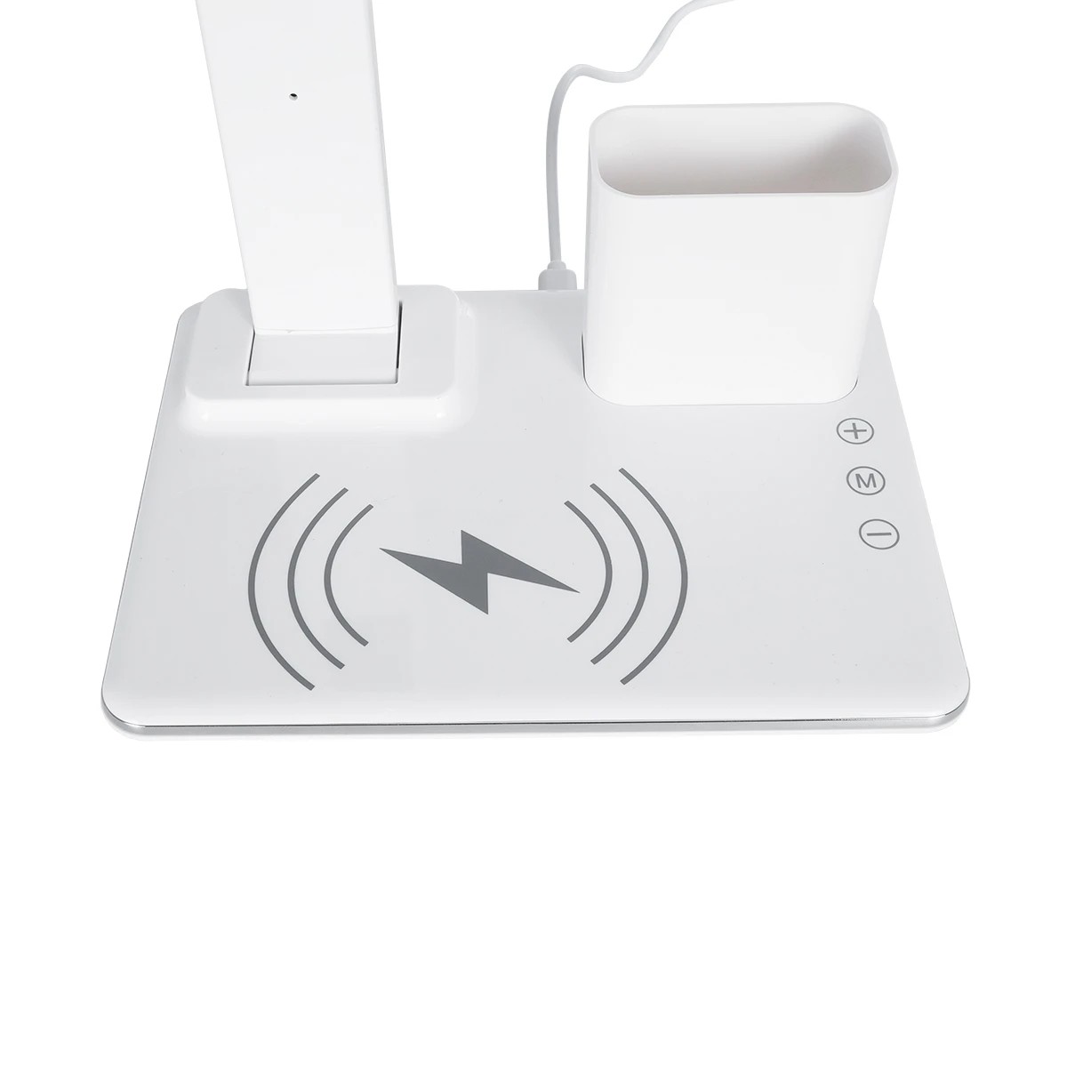 GLOBOSTAR® ZENTIME 76554 Μοντέρνο Επιτραπέζιο Φωτιστικό Γραφείου με Ασύρματη Φόρτιση 15W 3A & Ψηφιακό Ρολόι LED 3.5W 350lm 120° DC 5V με USB-C IP20 Ρυθμιζόμενο Λευκό CCT με Αφή 2700K/4500K/6000K Dimmable - Sanan SMD Chip - Μαύρο - Μ19.5 x Π25 x Υ50cm - 2 Χρόνια Εγγύηση - Image 5