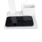 GLOBOSTAR® ZENTIME 76554 Μοντέρνο Επιτραπέζιο Φωτιστικό Γραφείου με Ασύρματη Φόρτιση 15W 3A & Ψηφιακό Ρολόι LED 3.5W 350lm 120° DC 5V με USB-C IP20 Ρυθμιζόμενο Λευκό CCT με Αφή 2700K/4500K/6000K Dimmable - Sanan SMD Chip - Μαύρο - Μ19.5 x Π25 x Υ50cm - 2 Χρόνια Εγγύηση - Image 6