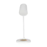 GLOBOSTAR® LUCORA 76555 Μοντέρνο Επιτραπέζιο Φωτιστικό Γραφείου με Ασύρματη Φόρτιση 10W 2A & 4W Bluetooth Ηχείο LED 3W 300lm 120° DC 5V με USB-C IP20 Ρυθμιζόμενο Λευκό CCT με Αφή 2700K/4500K/6000K Dimmable - Sanan SMD Chip - Λευκό - Μ12 x Π12 x Υ34cm - 2 Χρόνια Εγγύηση - Image 2