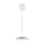 GLOBOSTAR® LUCORA 76555 Μοντέρνο Επιτραπέζιο Φωτιστικό Γραφείου με Ασύρματη Φόρτιση 10W 2A & 4W Bluetooth Ηχείο LED 3W 300lm 120° DC 5V με USB-C IP20 Ρυθμιζόμενο Λευκό CCT με Αφή 2700K/4500K/6000K Dimmable - Sanan SMD Chip - Λευκό - Μ12 x Π12 x Υ34cm - 2 Χρόνια Εγγύηση - Image 3