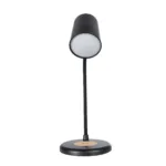 GLOBOSTAR® LUCORA 76556 Μοντέρνο Επιτραπέζιο Φωτιστικό Γραφείου με Ασύρματη Φόρτιση 10W 2A & 4W Bluetooth Ηχείο LED 3W 300lm 120° DC 5V με USB-C IP20 Ρυθμιζόμενο Λευκό CCT με Αφή 2700K/4500K/6000K Dimmable - Sanan SMD Chip - Μαύρο - Μ12 x Π12 x Υ34cm - 2 Χρόνια Εγγύηση - Image 2