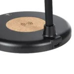 GLOBOSTAR® LUCORA 76556 Μοντέρνο Επιτραπέζιο Φωτιστικό Γραφείου με Ασύρματη Φόρτιση 10W 2A & 4W Bluetooth Ηχείο LED 3W 300lm 120° DC 5V με USB-C IP20 Ρυθμιζόμενο Λευκό CCT με Αφή 2700K/4500K/6000K Dimmable - Sanan SMD Chip - Μαύρο - Μ12 x Π12 x Υ34cm - 2 Χρόνια Εγγύηση - Image 8