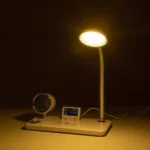 GLOBOSTAR® OLDY 76557 Μοντέρνο Επιτραπέζιο Φωτιστικό Γραφείου με Ασύρματη Φόρτιση 15W 3A, 5W Bluetooth Ηχείο & Ψηφιακό Ρολόι LED 3W 300lm 120° DC 5V με USB-C IP20 Ρυθμιζόμενο Λευκό CCT με Αφή 2700K/4500K/6000K Dimmable - Sanan SMD Chip - Λευκό - Μ13 x Π25 x Υ38cm - 2 Χρόνια Εγγύηση - Image 14