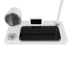 GLOBOSTAR® OLDY 76557 Μοντέρνο Επιτραπέζιο Φωτιστικό Γραφείου με Ασύρματη Φόρτιση 15W 3A, 5W Bluetooth Ηχείο & Ψηφιακό Ρολόι LED 3W 300lm 120° DC 5V με USB-C IP20 Ρυθμιζόμενο Λευκό CCT με Αφή 2700K/4500K/6000K Dimmable - Sanan SMD Chip - Λευκό - Μ13 x Π25 x Υ38cm - 2 Χρόνια Εγγύηση - Image 7