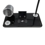 GLOBOSTAR® OLDY 76563 Μοντέρνο Επιτραπέζιο Φωτιστικό Γραφείου με Ασύρματη Φόρτιση 15W 3A, 5W Bluetooth Ηχείο & Ψηφιακό Ρολόι LED 3W 300lm 120° DC 5V με USB-C IP20 Ρυθμιζόμενο Λευκό CCT με Αφή 2700K/4500K/6000K Dimmable - Sanan SMD Chip - Μαύρο - Μ13 x Π25 x Υ38cm - 2 Χρόνια Εγγύηση - Image 6
