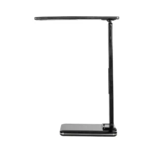 GLOBOSTAR® ZENTIME 76564 Μοντέρνο Επιτραπέζιο Φωτιστικό Γραφείου με Ασύρματη Φόρτιση 10W 2A & Ψηφιακό Ρολόι LED 3.5W 350lm 120° DC 5V με USB-C IP20 Ρυθμιζόμενο Λευκό CCT με Αφή 2700K/4500K/6000K Dimmable - Sanan SMD Chip - Μαύρο - Μ13 x Π25 x Υ50cm - 2 Χρόνια Εγγύηση