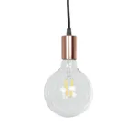 GLOBOSTAR® WHIP 77665 Μοντέρνο DIY Φωτιστικό με Υφασμάτινο Καλώδιο, Ντουί 1 x E27, Διακόπτη On/Off & Πρίζα AC 220-240V IP20 - Μαύρο & Ροζ Χρυσό - Μ140 x Π4 x Υ4cm - Image 3