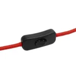 GLOBOSTAR® WHIP 77666 Μοντέρνο DIY Φωτιστικό με Υφασμάτινο Καλώδιο, Ντουί 1 x E27, Διακόπτη On/Off & Πρίζα AC 220-240V IP20 - Κόκκινο & Μαύρο - Μ140 x Π4 x Υ4cm - Image 2