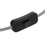 GLOBOSTAR® WHIP 77670 Μοντέρνο DIY Φωτιστικό με Υφασμάτινο Καλώδιο, με Διακόπτη On/Off AC 220-240V IP20 - Ασημί & Μαύρο - Μ140 x Π2.7 x Υ1.9cm - Image 2