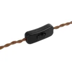 GLOBOSTAR® WHIP 77673 Μοντέρνο DIY Πλεκτό Καλώδιο με Διακόπτη On/Off AC 220-240V IP20 - Καφέ & Μαύρο - Μ150 x Π2.7 x Υ1.9cm - Image 2
