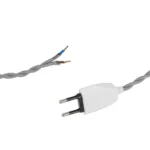 GLOBOSTAR® WHIP 77674 Μοντέρνο DIY Πλεκτό Καλώδιο με Διακόπτη On/Off AC 220-240V IP20 - Γκρι & Λευκό - Μ150 x Π2.7 x Υ1.9cm
