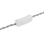GLOBOSTAR® WHIP 77674 Μοντέρνο DIY Πλεκτό Καλώδιο με Διακόπτη On/Off AC 220-240V IP20 - Γκρι & Λευκό - Μ150 x Π2.7 x Υ1.9cm - Image 2