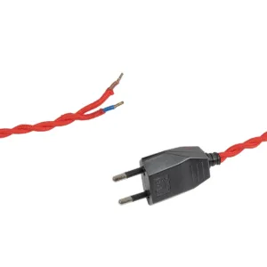 GLOBOSTAR® WHIP 77675 Μοντέρνο DIY Πλεκτό Καλώδιο με Διακόπτη On/Off AC 220-240V IP20 - Κόκκινο & Μαύρο - Μ150 x Π2.7 x Υ1.9cm