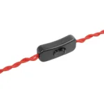 GLOBOSTAR® WHIP 77675 Μοντέρνο DIY Πλεκτό Καλώδιο με Διακόπτη On/Off AC 220-240V IP20 - Κόκκινο & Μαύρο - Μ150 x Π2.7 x Υ1.9cm - Image 2
