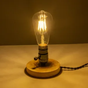 GLOBOSTAR® NOX 77700 Μοντέρνο Επιτραπέζιο Φωτιστικό Πορτατίφ με Ντουί 1 x E27 AC 220-240V IP20 - Μπεζ & Μαύρο - Μ12 x Π12 x Υ9cm