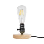 GLOBOSTAR® NOX 77700 Μοντέρνο Επιτραπέζιο Φωτιστικό Πορτατίφ με Ντουί 1 x E27 AC 220-240V IP20 - Μπεζ & Μαύρο - Μ12 x Π12 x Υ9cm - Image 2