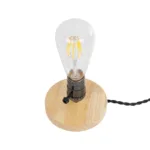 GLOBOSTAR® NOX 77700 Μοντέρνο Επιτραπέζιο Φωτιστικό Πορτατίφ με Ντουί 1 x E27 AC 220-240V IP20 - Μπεζ & Μαύρο - Μ12 x Π12 x Υ9cm - Image 3