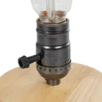 GLOBOSTAR® NOX 77700 Μοντέρνο Επιτραπέζιο Φωτιστικό Πορτατίφ με Ντουί 1 x E27 AC 220-240V IP20 - Μπεζ & Μαύρο - Μ12 x Π12 x Υ9cm - Image 4