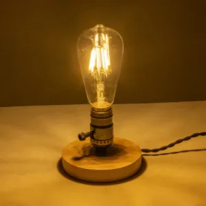 GLOBOSTAR® NOX 77701 Μοντέρνο Επιτραπέζιο Φωτιστικό Πορτατίφ με Ντουί 1 x E27 AC 220-240V IP20 - Μπεζ & Μπρούτζινο - Μ12 x Π12 x Υ9cm