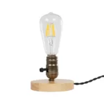 GLOBOSTAR® NOX 77701 Μοντέρνο Επιτραπέζιο Φωτιστικό Πορτατίφ με Ντουί 1 x E27 AC 220-240V IP20 - Μπεζ & Μπρούτζινο - Μ12 x Π12 x Υ9cm - Image 2