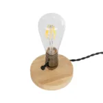 GLOBOSTAR® NOX 77701 Μοντέρνο Επιτραπέζιο Φωτιστικό Πορτατίφ με Ντουί 1 x E27 AC 220-240V IP20 - Μπεζ & Μπρούτζινο - Μ12 x Π12 x Υ9cm - Image 3