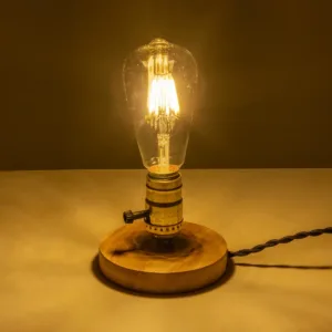 GLOBOSTAR® NOX 77702 Μοντέρνο Επιτραπέζιο Φωτιστικό Πορτατίφ με Ντουί 1 x E27 AC 220-240V IP20 - Μπεζ & Χρυσό - Μ12 x Π12 x Υ9cm