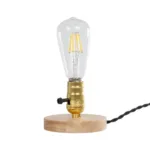 GLOBOSTAR® NOX 77702 Μοντέρνο Επιτραπέζιο Φωτιστικό Πορτατίφ με Ντουί 1 x E27 AC 220-240V IP20 - Μπεζ & Χρυσό - Μ12 x Π12 x Υ9cm - Image 2