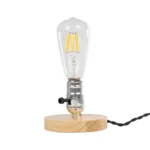 GLOBOSTAR® NOX 77703 Μοντέρνο Επιτραπέζιο Φωτιστικό Πορτατίφ με Ντουί 1 x E27 AC 220-240V IP20 - Μπεζ & Ασημί - Μ12 x Π12 x Υ9cm - Image 2