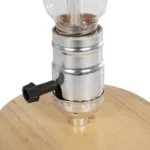 GLOBOSTAR® NOX 77703 Μοντέρνο Επιτραπέζιο Φωτιστικό Πορτατίφ με Ντουί 1 x E27 AC 220-240V IP20 - Μπεζ & Ασημί - Μ12 x Π12 x Υ9cm - Image 4