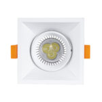 GloboStar® ALPHA 77832 Χωνευτό Κινούμενο Τετράγωνο Σποτ Οροφής για Λάμπα MR16/GU10 - IP20 - Χυτό Αλουμίνιο - Μ9 x Π9 x Υ4.5cm - Λευκό - 5 Χρόνια Εγγύηση - Image 6