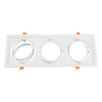 GloboStar® VITA 77856 Χωνευτό Κινούμενο Τριπλο Τετράγωνο Σποτ Οροφής για Λάμπα AR111 - IP20 - Χυτό Αλουμίνιο - M48.7 x Π18.7 x Y5.5cm - Λευκό - 5 Χρόνια Εγγύηση - Image 3
