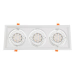 GloboStar® VITA 77856 Χωνευτό Κινούμενο Τριπλο Τετράγωνο Σποτ Οροφής για Λάμπα AR111 - IP20 - Χυτό Αλουμίνιο - M48.7 x Π18.7 x Y5.5cm - Λευκό - 5 Χρόνια Εγγύηση - Image 5