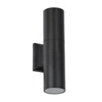 GloboStar® WALLY 77873 Φωτιστικό Τοίχου - Απλίκα Αρχιτεκτονικού Φωτισμού Εσωτερικού/Εξωτερικού Χώρου Up & Down Δίφωτο 2 x GU10 AC220-240V Αδιάβροχο IP65 - Σώμα Αλουμινίου & Tempered Glass - Μ6.4 x Π11 x Υ25cm - Μαύρο - 5 Years Warranty - Image 2