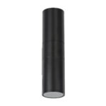 GloboStar® WALLY 77873 Φωτιστικό Τοίχου - Απλίκα Αρχιτεκτονικού Φωτισμού Εσωτερικού/Εξωτερικού Χώρου Up & Down Δίφωτο 2 x GU10 AC220-240V Αδιάβροχο IP65 - Σώμα Αλουμινίου & Tempered Glass - Μ6.4 x Π11 x Υ25cm - Μαύρο - 5 Years Warranty - Image 3