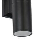 GloboStar® WALLY 77873 Φωτιστικό Τοίχου - Απλίκα Αρχιτεκτονικού Φωτισμού Εσωτερικού/Εξωτερικού Χώρου Up & Down Δίφωτο 2 x GU10 AC220-240V Αδιάβροχο IP65 - Σώμα Αλουμινίου & Tempered Glass - Μ6.4 x Π11 x Υ25cm - Μαύρο - 5 Years Warranty - Image 6