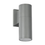 GloboStar® WALLY 77874 Φωτιστικό Τοίχου - Απλίκα Αρχιτεκτονικού Φωτισμού Εσωτερικού/Εξωτερικού Χώρου Up or Down Μονόφωτο 1 x GU10 AC220-240V Αδιάβροχο IP65 - Σώμα Αλουμινίου & Tempered Glass - Μ6.4 x Π11 x Υ17cm - Ασημί - 5 Years Warranty - Image 2