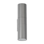 GloboStar® WALLY 77875 Φωτιστικό Τοίχου - Απλίκα Αρχιτεκτονικού Φωτισμού Εσωτερικού/Εξωτερικού Χώρου Up & Down Δίφωτο 2 x GU10 AC220-240V Αδιάβροχο IP65 - Σώμα Αλουμινίου & Tempered Glass - Μ6.4 x Π11 x Υ25cm - Ασημί - 5 Years Warranty - Image 3