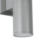 GloboStar® WALLY 77875 Φωτιστικό Τοίχου - Απλίκα Αρχιτεκτονικού Φωτισμού Εσωτερικού/Εξωτερικού Χώρου Up & Down Δίφωτο 2 x GU10 AC220-240V Αδιάβροχο IP65 - Σώμα Αλουμινίου & Tempered Glass - Μ6.4 x Π11 x Υ25cm - Ασημί - 5 Years Warranty - Image 6