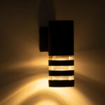 GloboStar® ORION 77882 Φωτιστικό Τοίχου - Απλίκα Αρχιτεκτονικού Φωτισμού Εσωτερικού/Εξωτερικού Χώρου Up or Down Μονόφωτο 1 x GU10 AC220-240V Αδιάβροχο IP65 - Σώμα Αλουμινίου & Tempered Glass - Μ9 x Π15 x Υ23.2cm - Μαύρο - 5 Years Warranty - Image 7