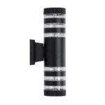 GloboStar® ORION 77883 Φωτιστικό Τοίχου - Απλίκα Αρχιτεκτονικού Φωτισμού Εσωτερικού/Εξωτερικού Χώρου Up & Down Δίφωτο 2 x GU10 AC220-240V Αδιάβροχο IP65 - Σώμα Αλουμινίου & Tempered Glass - Μ9 x Π15x Υ35.5cm - Μαύρο - 5 Years Warranty - Image 5