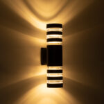 GloboStar® ORION 77883 Φωτιστικό Τοίχου - Απλίκα Αρχιτεκτονικού Φωτισμού Εσωτερικού/Εξωτερικού Χώρου Up & Down Δίφωτο 2 x GU10 AC220-240V Αδιάβροχο IP65 - Σώμα Αλουμινίου & Tempered Glass - Μ9 x Π15x Υ35.5cm - Μαύρο - 5 Years Warranty - Image 7