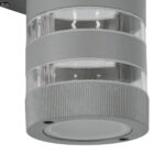 GloboStar® ORION 77885 Φωτιστικό Τοίχου - Απλίκα Αρχιτεκτονικού Φωτισμού Εσωτερικού/Εξωτερικού Χώρου Up & Down Δίφωτο 2 x GU10 AC220-240V Αδιάβροχο IP65 - Σώμα Αλουμινίου & Tempered Glass - Μ9 x Π15x Υ35.5cm - Ασημί - 5 Years Warranty - Image 6