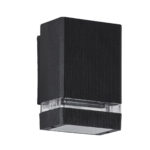 GloboStar® QUATRO 77892 Φωτιστικό Τοίχου - Απλίκα Αρχιτεκτονικού Φωτισμού Εσωτερικού/Εξωτερικού Χώρου Up or Down Μονόφωτο 1 x GU10 AC220-240V Αδιάβροχο IP65 - Σώμα Αλουμινίου & Tempered Glass - Μ11 x Π10 x Υ16.4cm - Μαύρο - 5 Years Warranty - Image 2