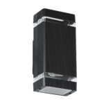 GloboStar® QUATRO 77893 Φωτιστικό Τοίχου - Απλίκα Αρχιτεκτονικού Φωτισμού Εσωτερικού/Εξωτερικού Χώρου Up & Down Δίφωτο 2 x GU10 AC220-240V Αδιάβροχο IP65 - Σώμα Αλουμινίου & Tempered Glass - Μ10.8 x Π10.5 x Υ25.5cm - Μαύρο - 5 Years Warranty - Image 2