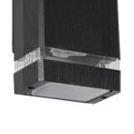 GloboStar® QUATRO 77893 Φωτιστικό Τοίχου - Απλίκα Αρχιτεκτονικού Φωτισμού Εσωτερικού/Εξωτερικού Χώρου Up & Down Δίφωτο 2 x GU10 AC220-240V Αδιάβροχο IP65 - Σώμα Αλουμινίου & Tempered Glass - Μ10.8 x Π10.5 x Υ25.5cm - Μαύρο - 5 Years Warranty - Image 6