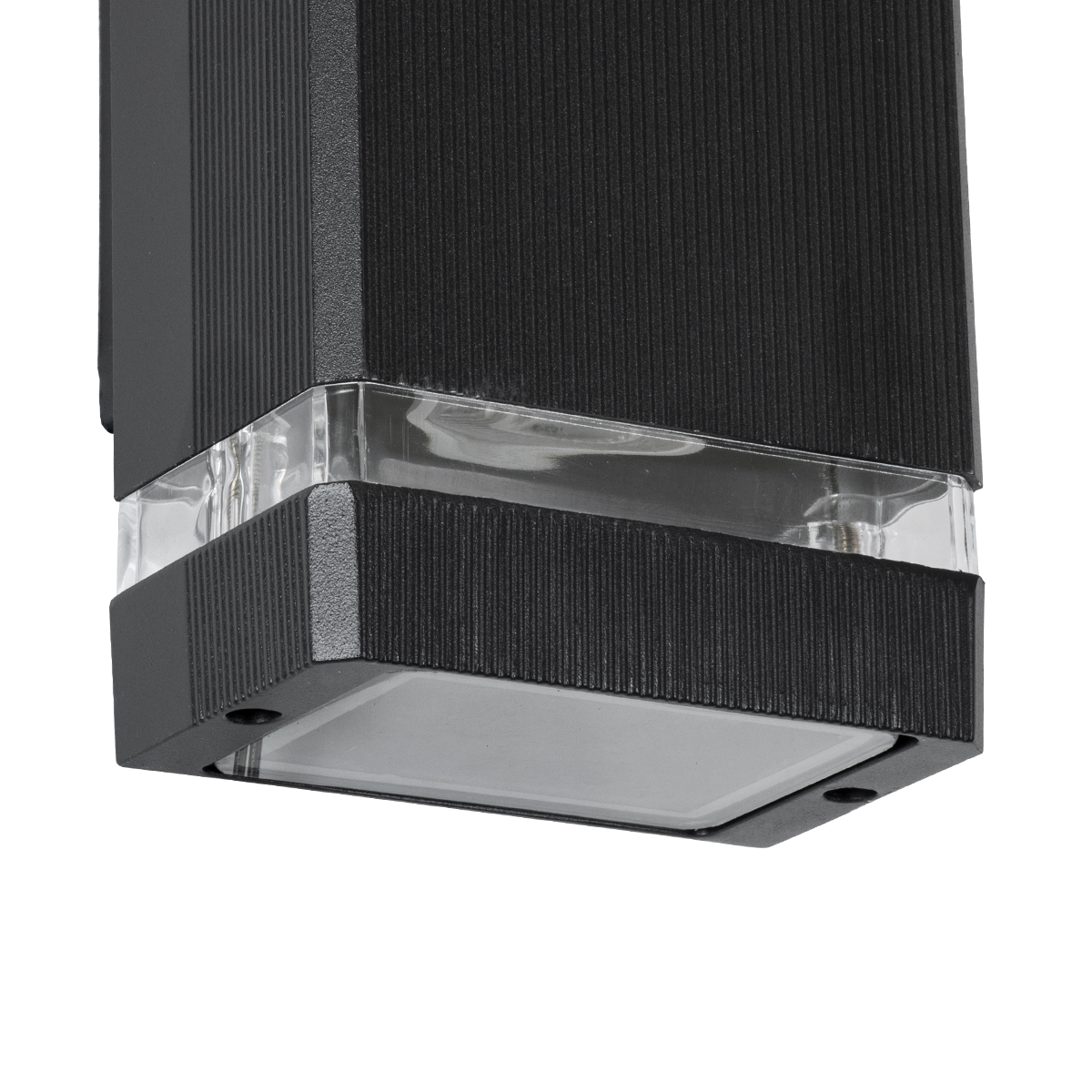 GloboStar® QUATRO 77893 Φωτιστικό Τοίχου - Απλίκα Αρχιτεκτονικού Φωτισμού Εσωτερικού/Εξωτερικού Χώρου Up & Down Δίφωτο 2 x GU10 AC220-240V Αδιάβροχο IP65 - Σώμα Αλουμινίου & Tempered Glass - Μ10.8 x Π10.5 x Υ25.5cm - Μαύρο - 5 Years Warranty - Image 6