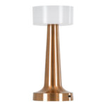 GloboStar® NANNA 76474 Μοντέρνο Επιτραπέζιο Φωτιστικό Πορτατίφ LED 1.5W 105lm 120° DC 5V Επαναφορτιζόμενο με Μπαταρία Li-ion 1800mAh - Διακόπτη Αφής με 3 Εναλλαγές Φωτισμού CCT Θερμό - Φυσικό - Ψυχρό 1500K - 4500K - 6000K Dimmable - D9 x 21cm - Χάλκινο