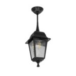 GloboStar® SOLME 203-0209 Vintage Κρεμαστό Φωτιστικό Φαναράκι Μονόφωτο 1 x E27 IP44 Μαύρο Πλαστικό Σώμα - Μ15 x Π15 x Υ50cm