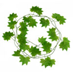 GloboStar® 78116 Τεχνητό Κρεμαστό Φυτό Διακοσμητική Γιρλάντα Λουλουδιών με 30 Πράσινα Φύλλα Σφενδάμης M20 x Π20 x Υ220cm - Image 2